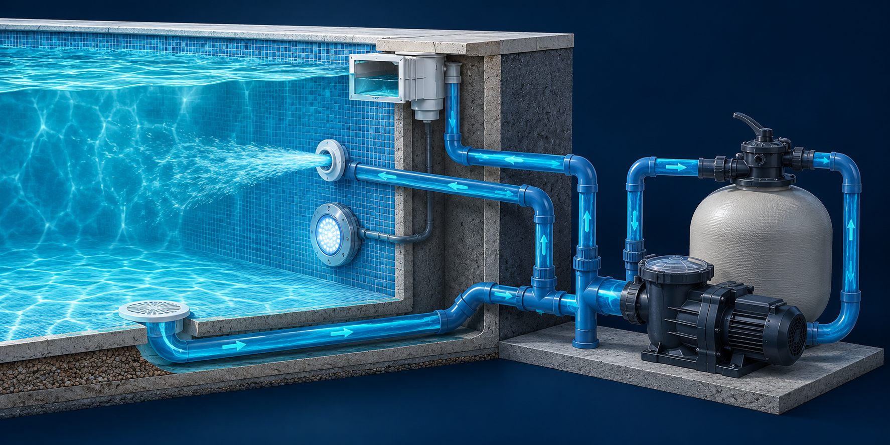 Piscina pierde agua por el skimmer: revisión del accesorio Piscina pierde agua por el skimmer: comprobación del accesorio y su conexión